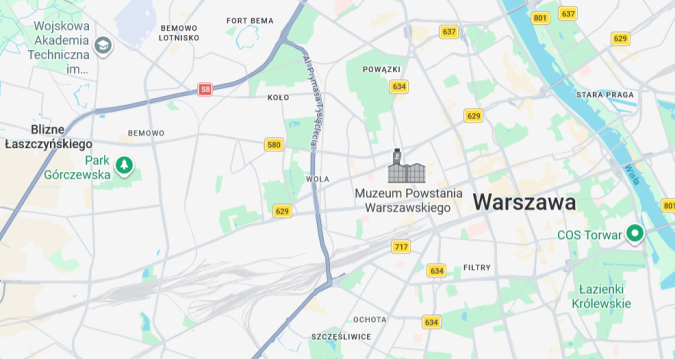 map warsaw