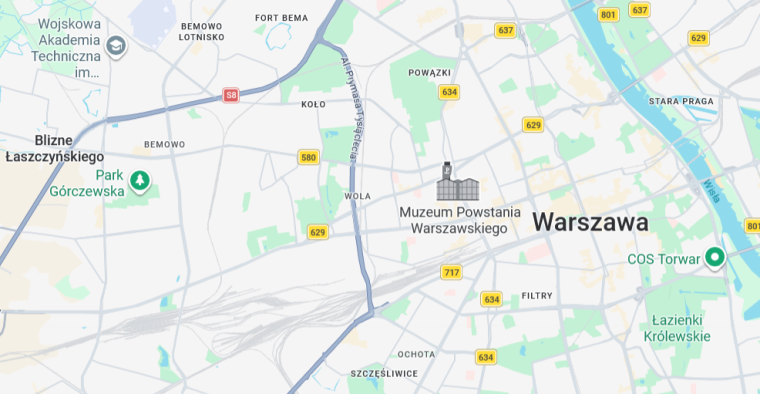map warsaw